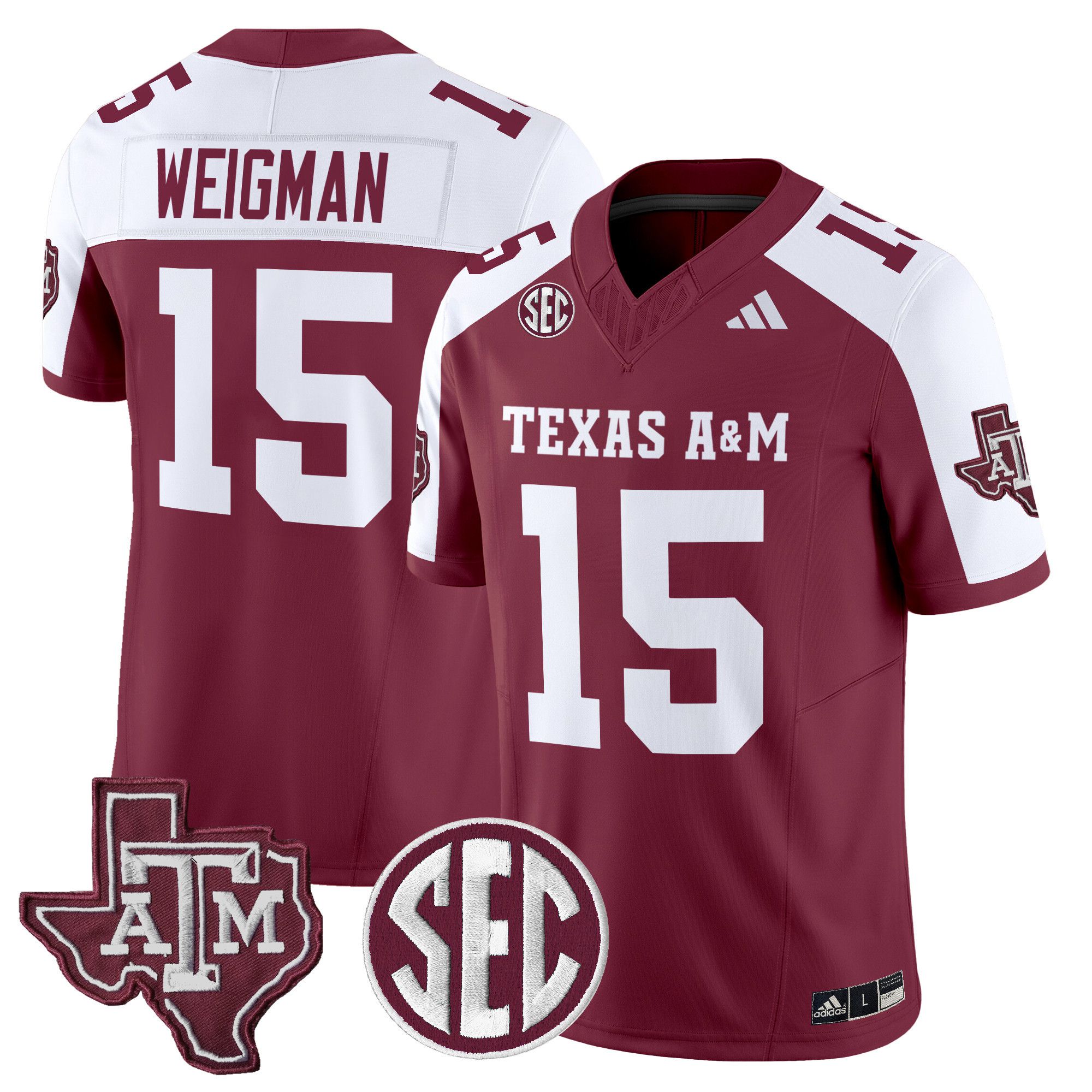 Men Texas A&M Aggies #15 Weigman Red 2024 Vapor Limited NCAA Jersey->customized ncaa jersey->Custom Jersey
